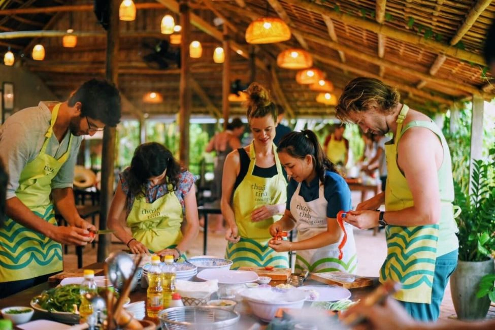 Day Tour | Explore Marble Mountain, An Bang Beach, Basket Boat, Cooking Class, Lantern Boat, and Night Market